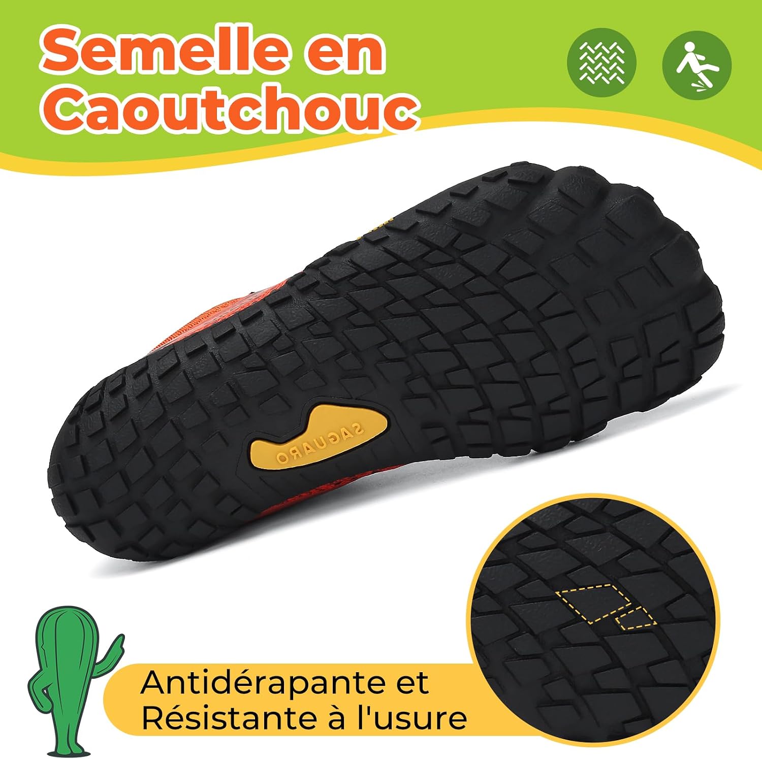 Detalle 1 de SAGUARO Chaussures barefoot enfant 360° pliables
