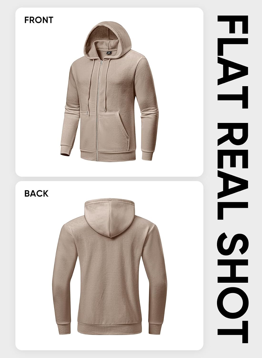 Thumbnail 6 de JMIERR Hoodie Herren Baumwolle Reißverschluss