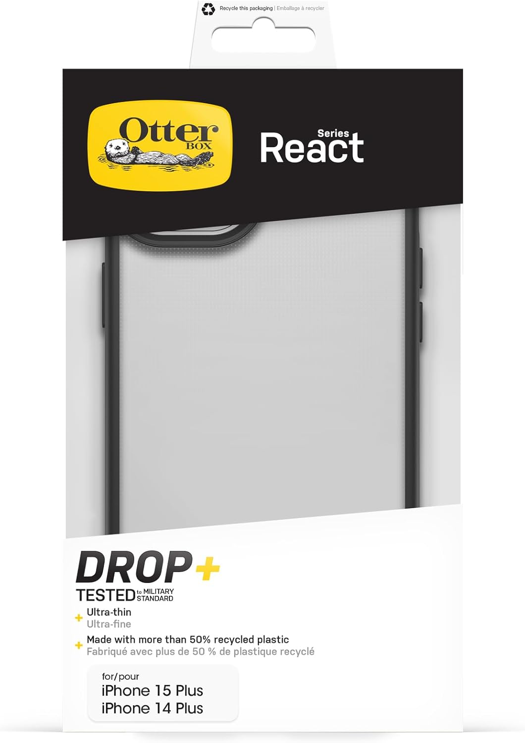 Thumbnail 4 de OtterBox React Series pour iPhone 15 Plus/14 Plus : coque ultra-fine, antichoc et protection fiable