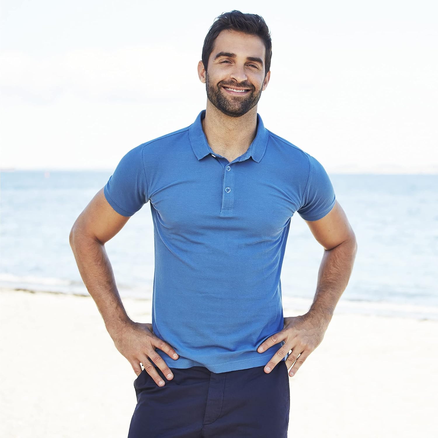 Detalle de MLYENX Men’s Quick-Dry Golf Polo Shirt, Short Sleeve, Moisture-Wicking