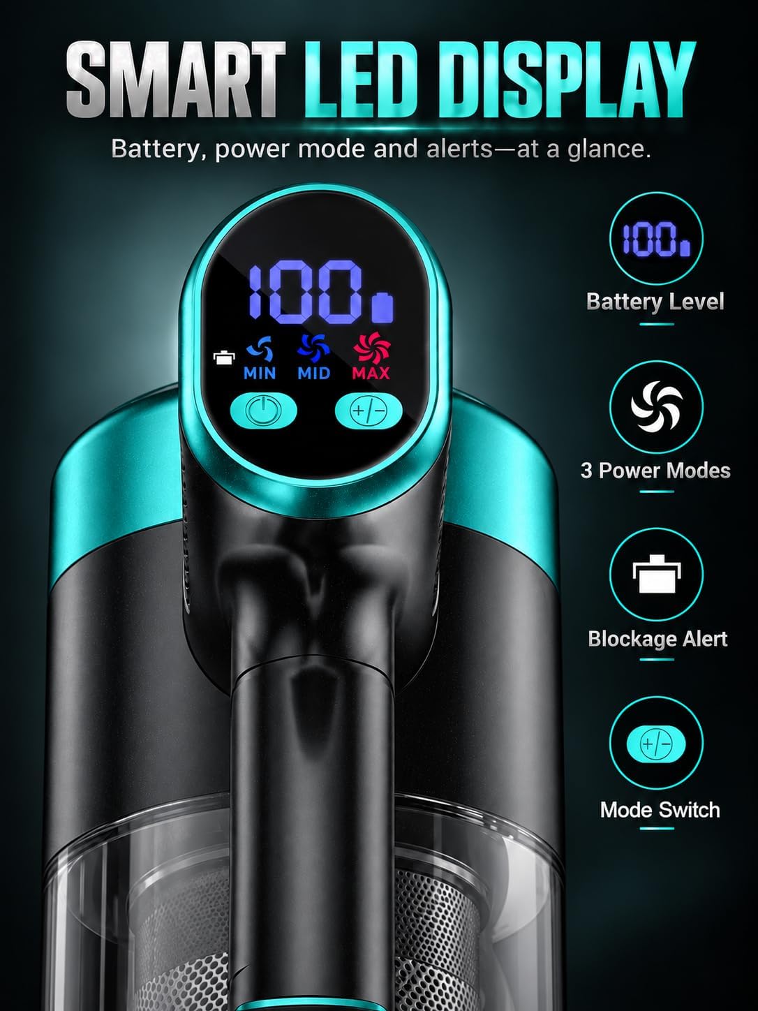 Detalle de OIRFND Cordless Stick Vacuum, 58KPa