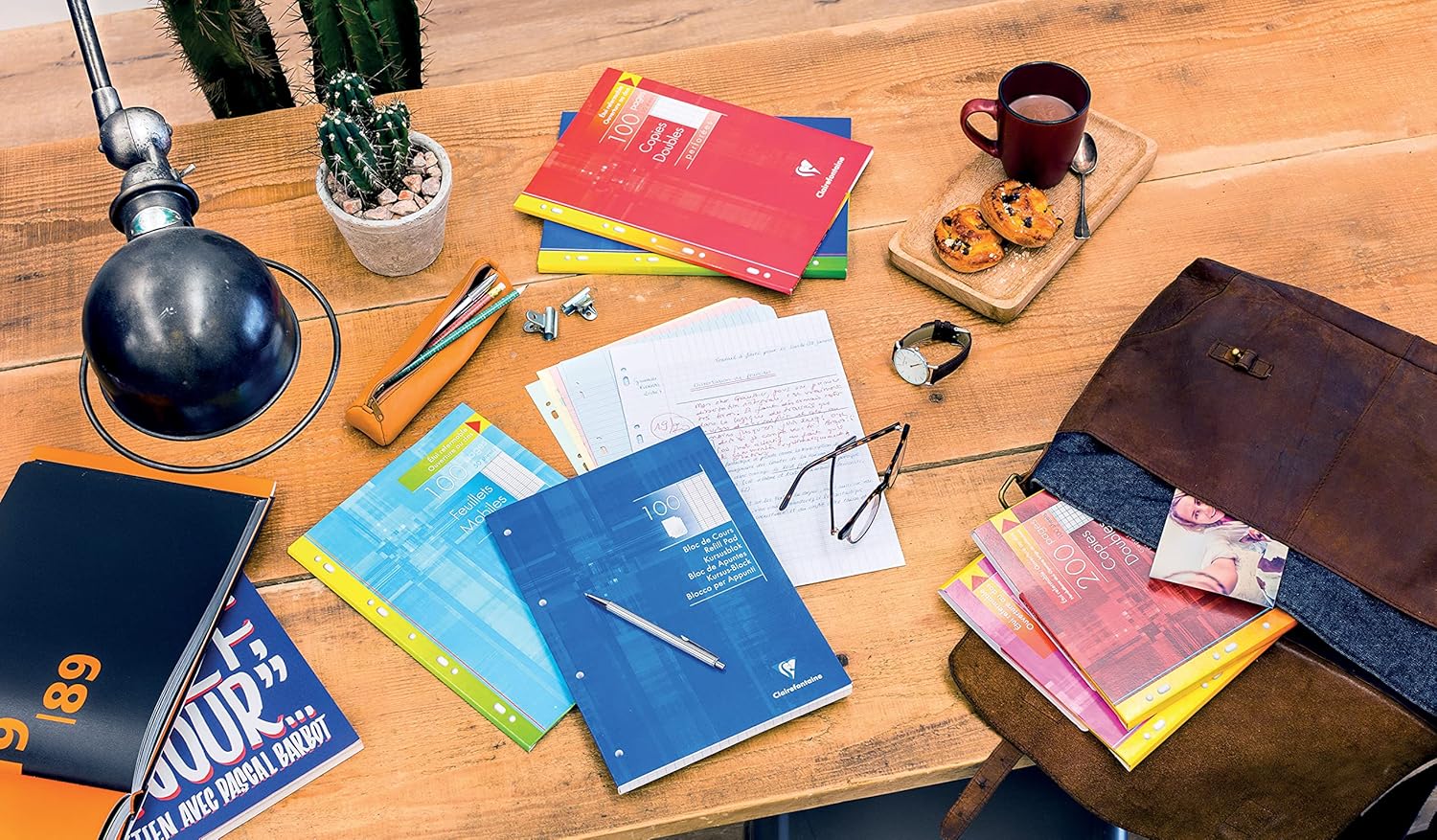 Thumbnail 2 de Clairefontaine 65818AMZC Lot de 3 Blocs de Cours Encollés Perforés - A4 21x29,7 cm, 200 + 100 pages, papier 90 g, couverture plastifiée