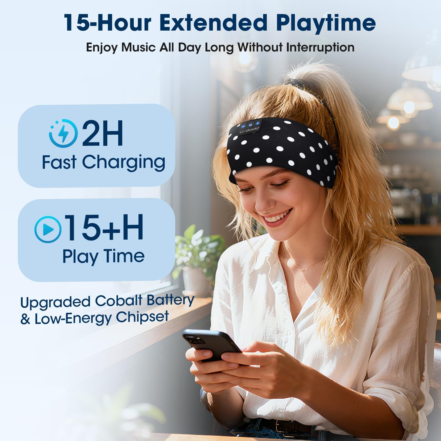 Thumbnail 6 de LC-dolida Schlafkopfhörer Bluetooth Stirnband – Schlafkopfhörer für Sport & Alltag, 15+ Std Laufzeit