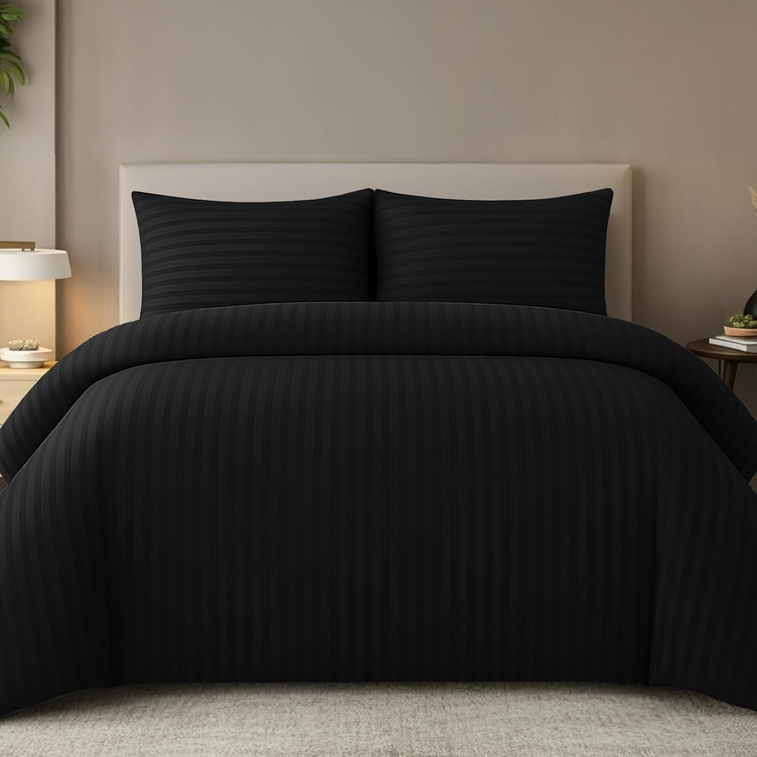 Thumbnail 6 de Pamposh Satin Stripe single duvet cover set