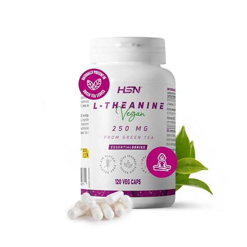 Detalle de HSN L-Teanina 250 mg, 120 cápsulas vegetales con vitaminas B12 y B5