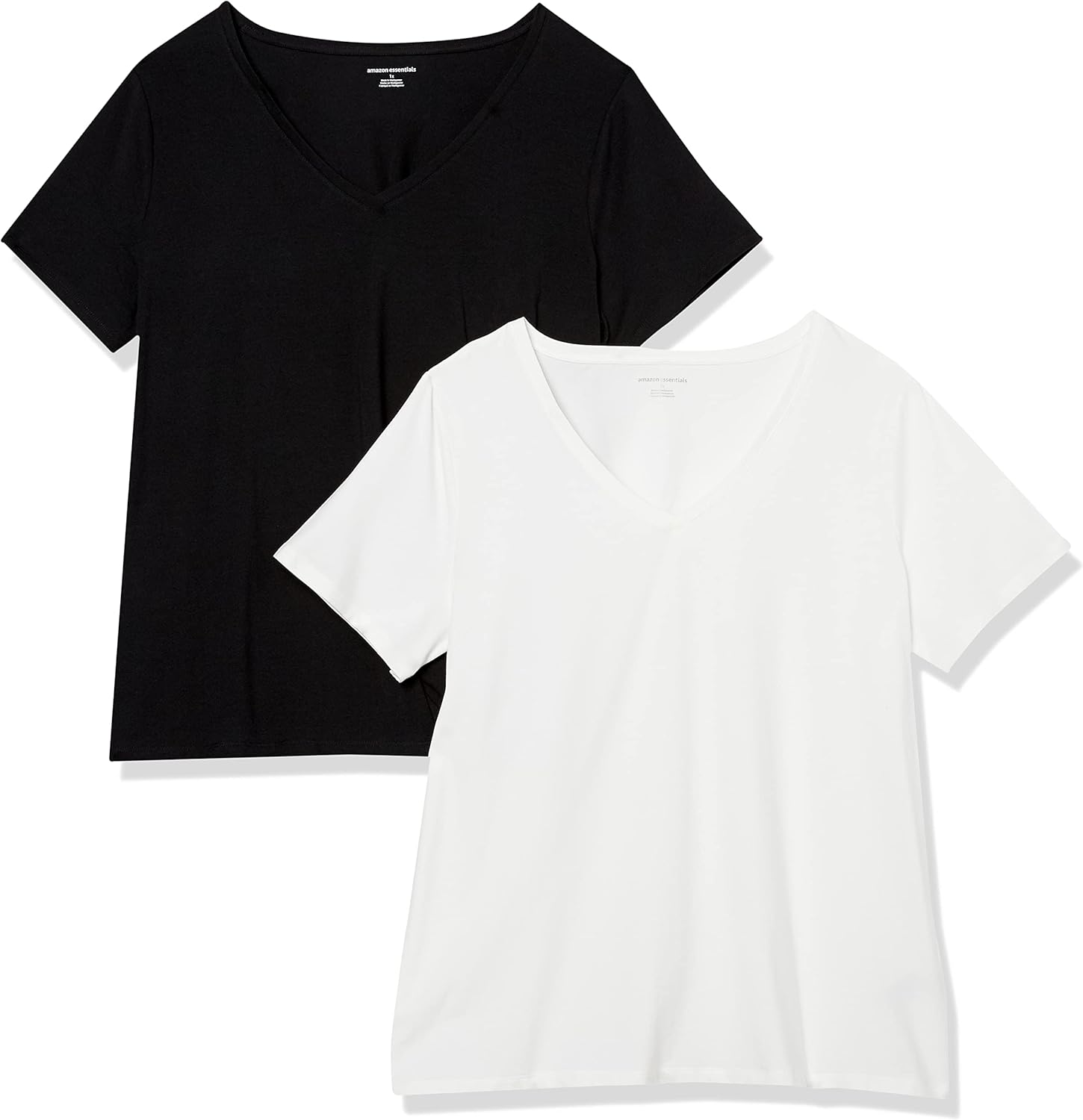 Thumbnail 6 de Amazon Essentials Women's Plus Size Short-Sleeve V-Neck T-Shirt, Multipacks