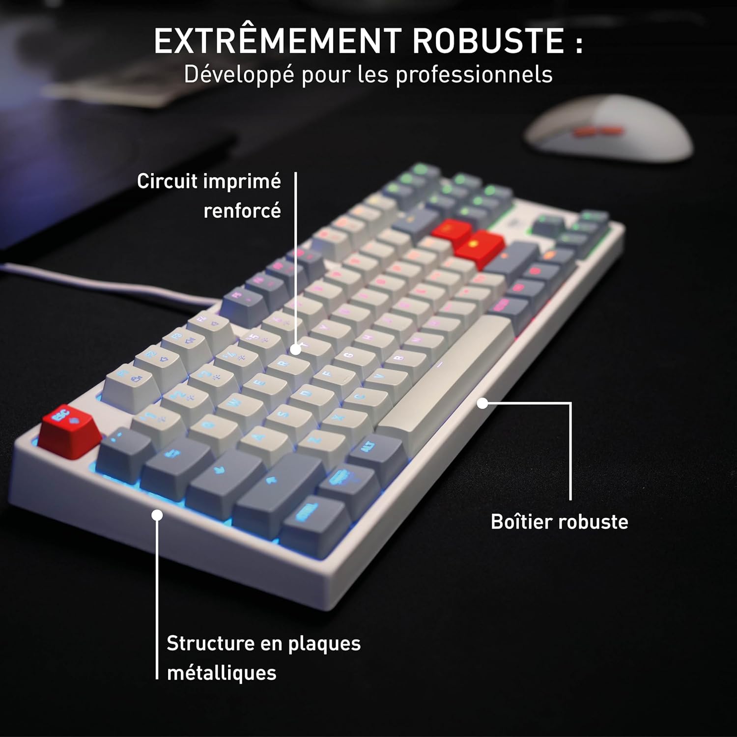 Thumbnail 3 de Cherry XTRFY K4V2 TKL – Clavier de jeu filaire compact AZERTY avec rétroéclairage RGB