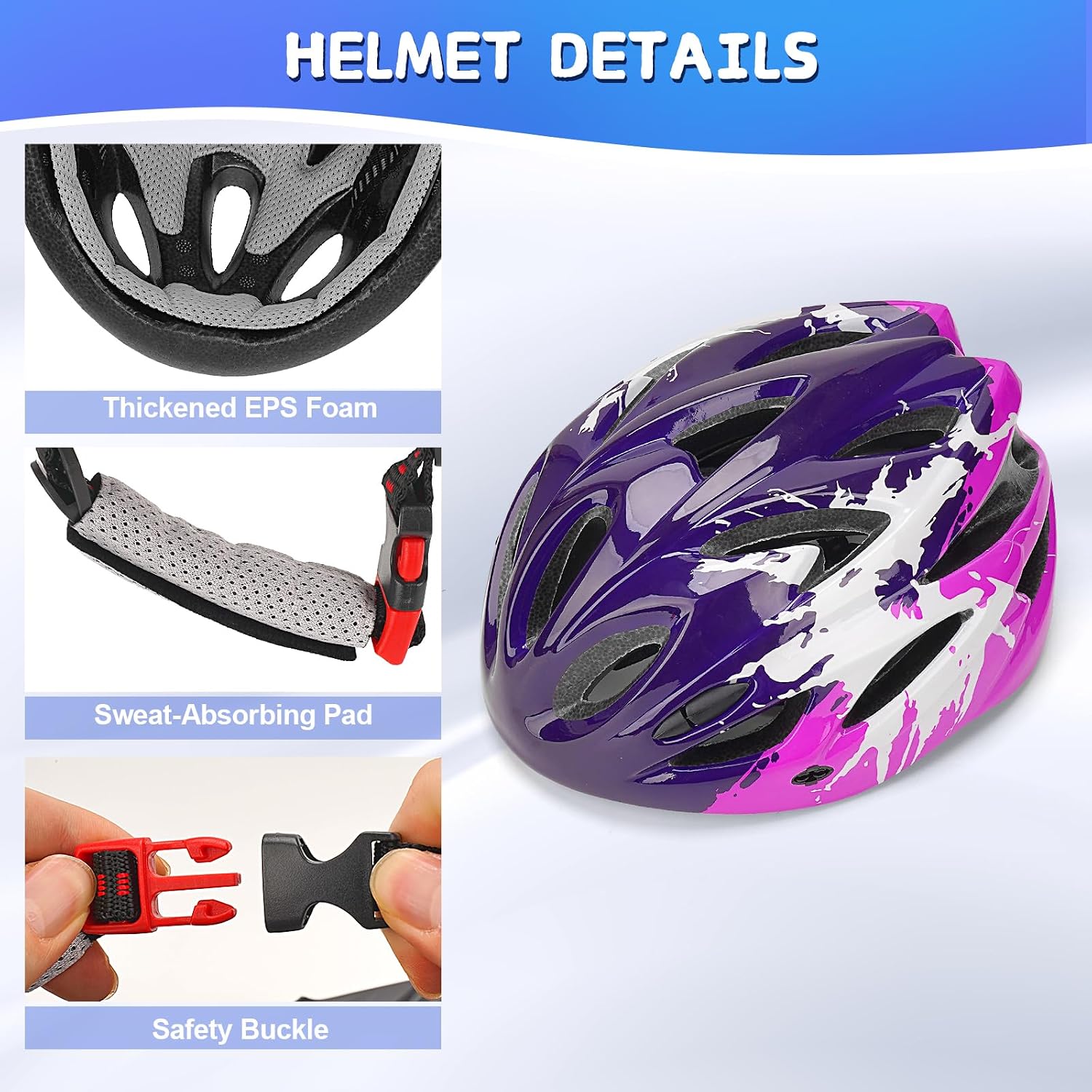 Detalle de DmTown Fahrradhelm Kinder – verstellbar, sicher und vielseitig für 3–14 Jahre