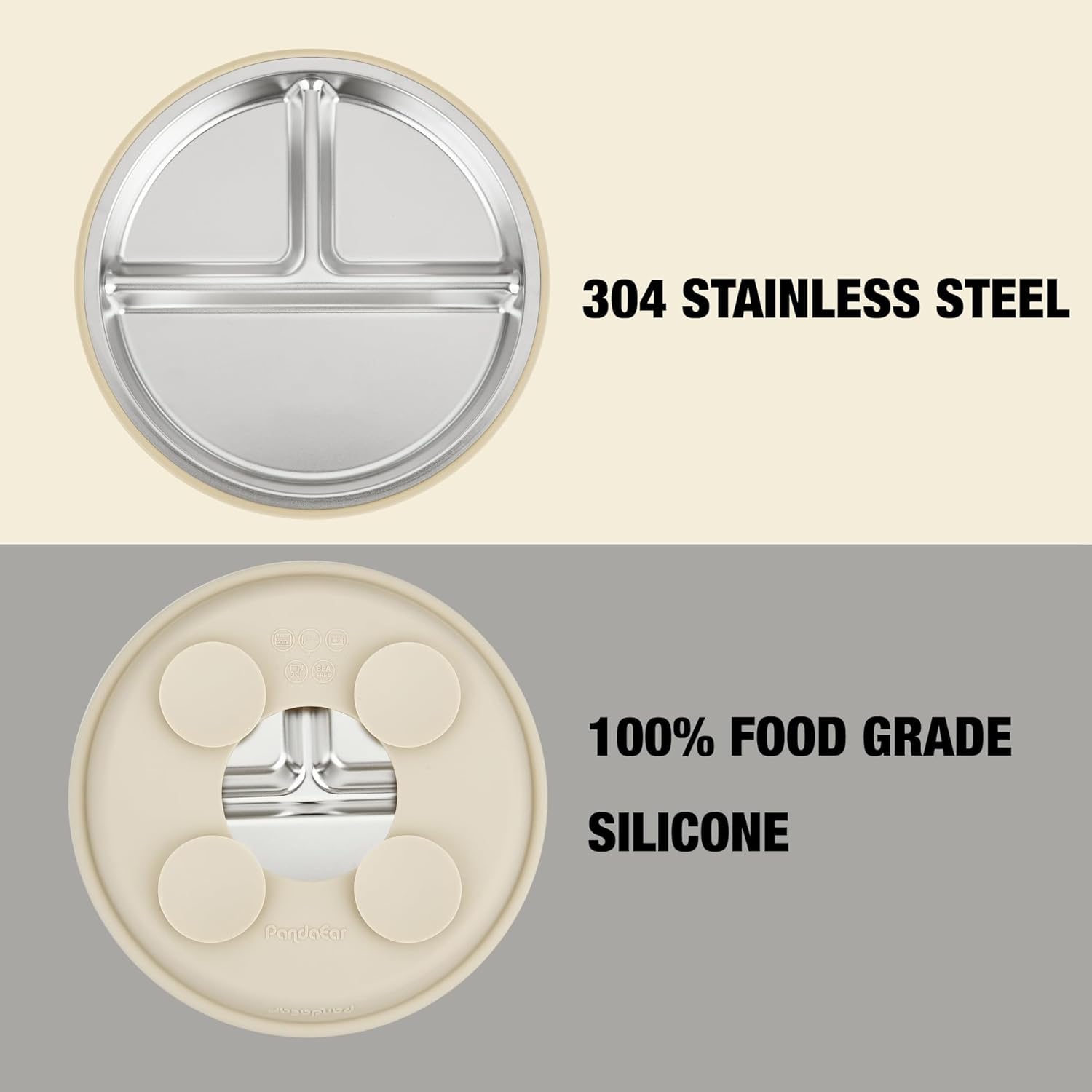 Thumbnail 2 de PandaEar Stainless Steel Toddler Plates 3 Pack