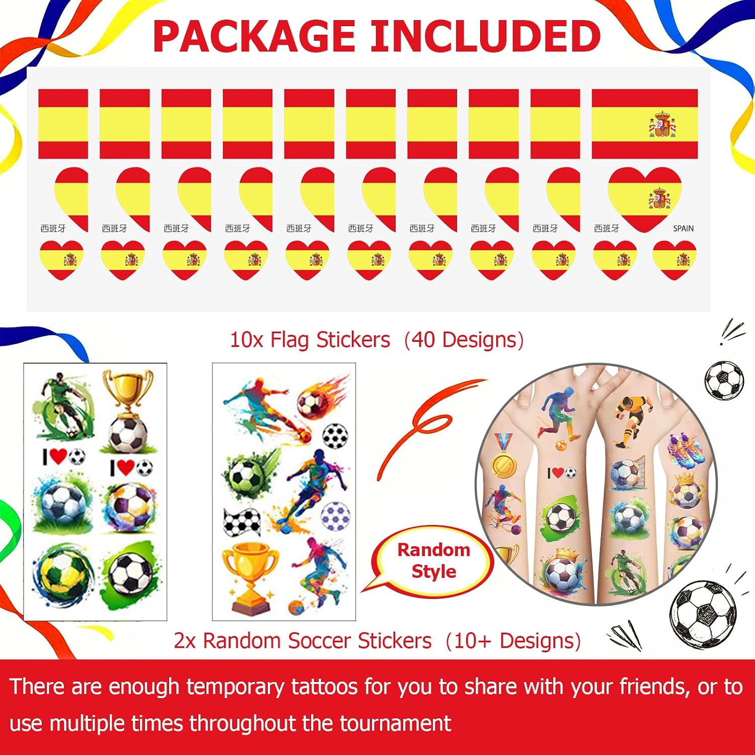 Detalle de Spain Flag Temporary Tattoos