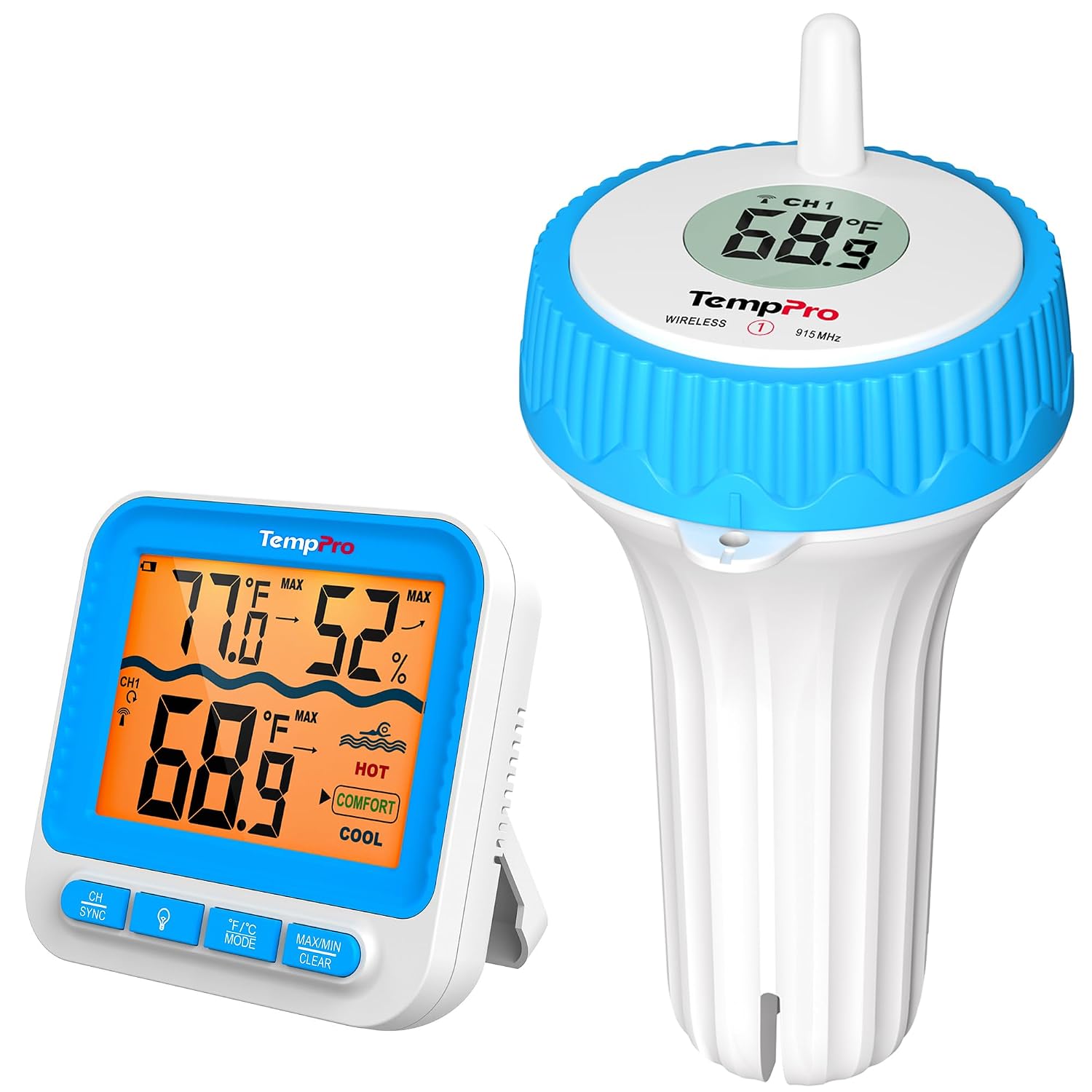 Detalle de TempPro TempAir PLUS TP211B Wireless Pool Thermometer, 500-Foot Range