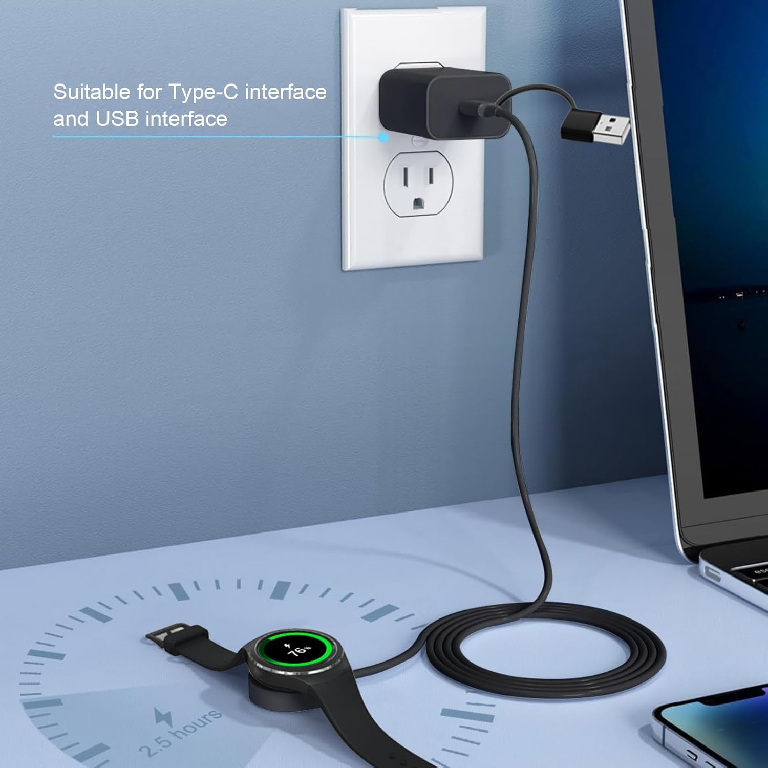Thumbnail 4 de PDKUAI Wireless Charging Cable Dock for Galaxy Watch Series