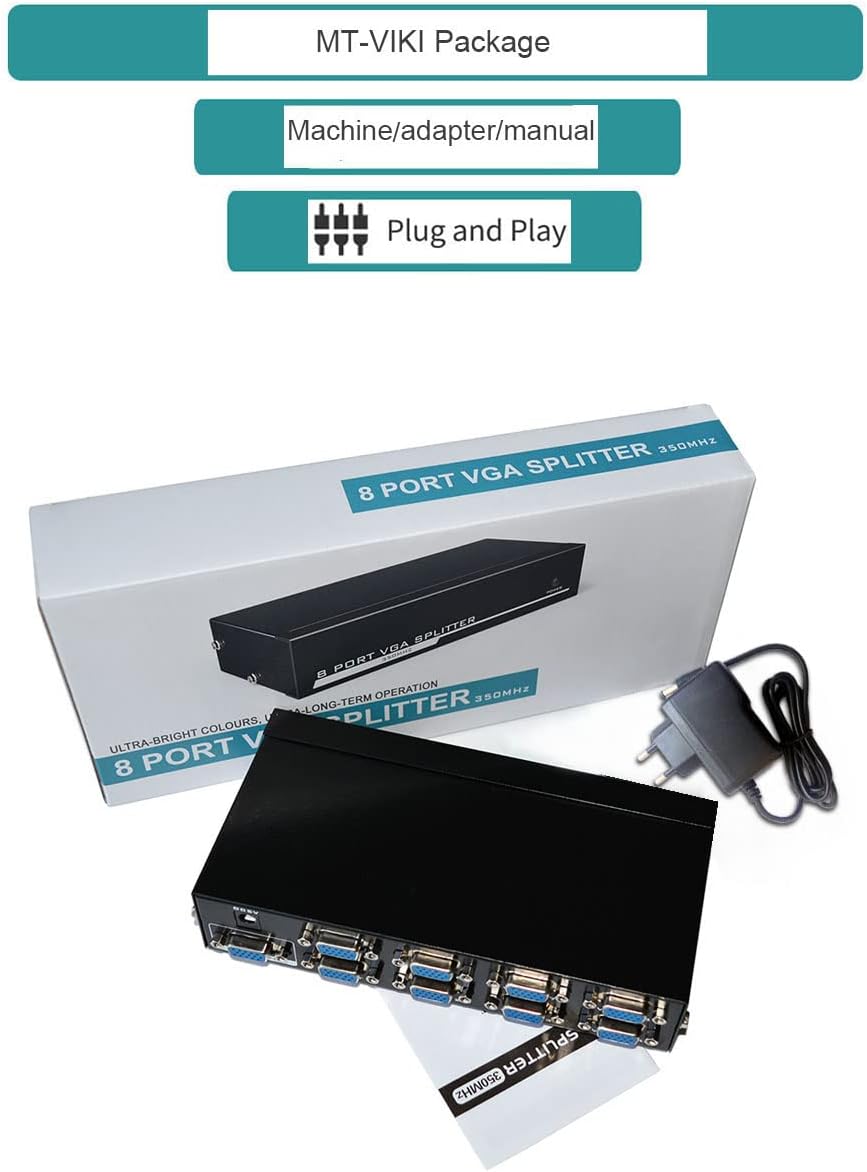 Thumbnail 3 de MT-VIKI 1x8 VGA Splitter (1 in 8 out) for mirroring to up to 8 HD monitors