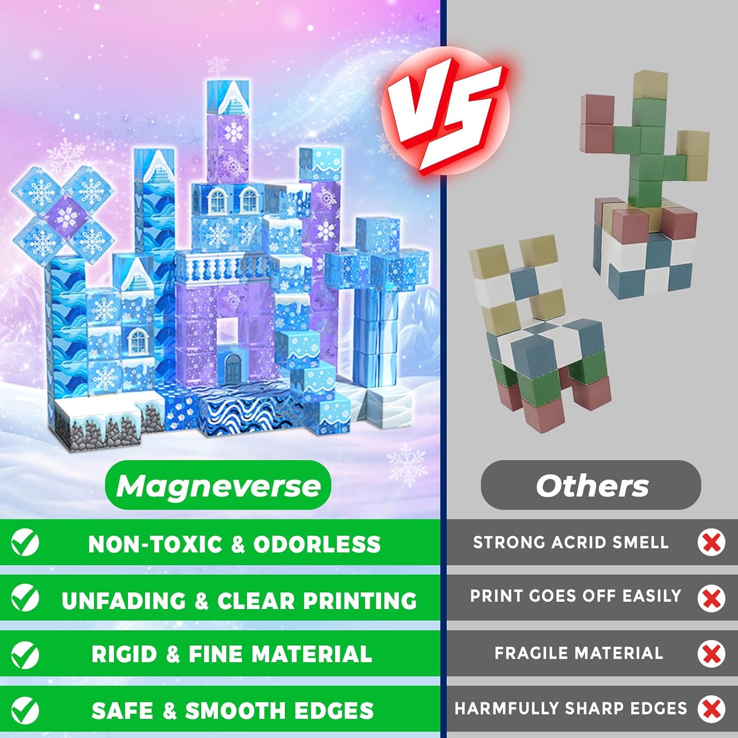 Thumbnail 4 de Magneverse Bloques Magnéticos Construcción Azul Hielo - 100 Piezas