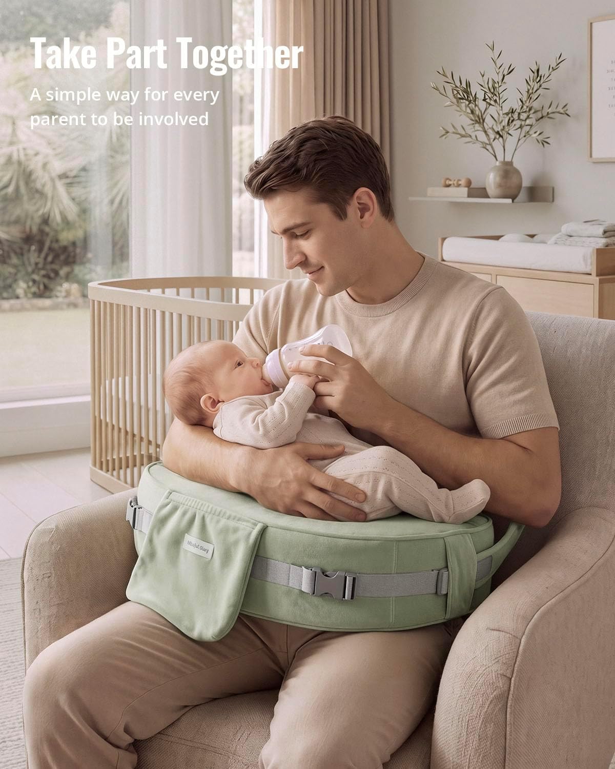 Thumbnail 5 de Blissful Diary BRZH02 Deluxe Nursing Pillow, Sage Green, Dual-Layer Foam