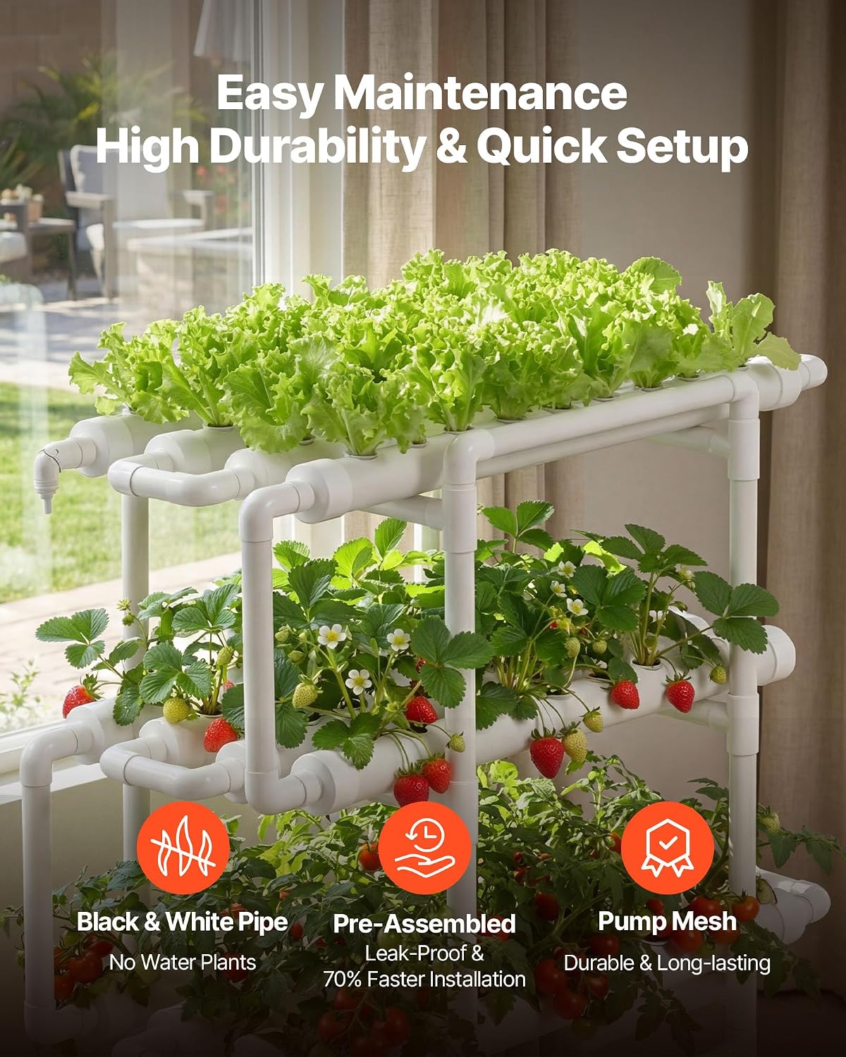 Detalle 2 de VEVOR Hydroponic Growing System 108 Sites