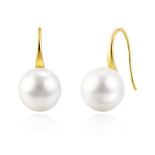 Detalle de Weviway 14K Gold Plated Pearl Drop Earrings for Women