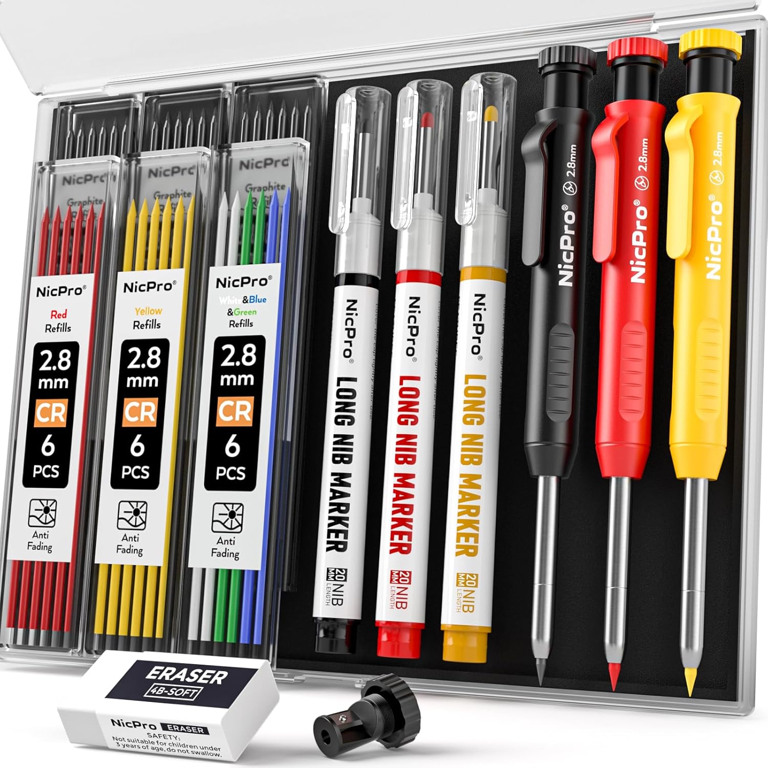 Nicpro CP1000 Carpenter Pencil 39 refills ✏️