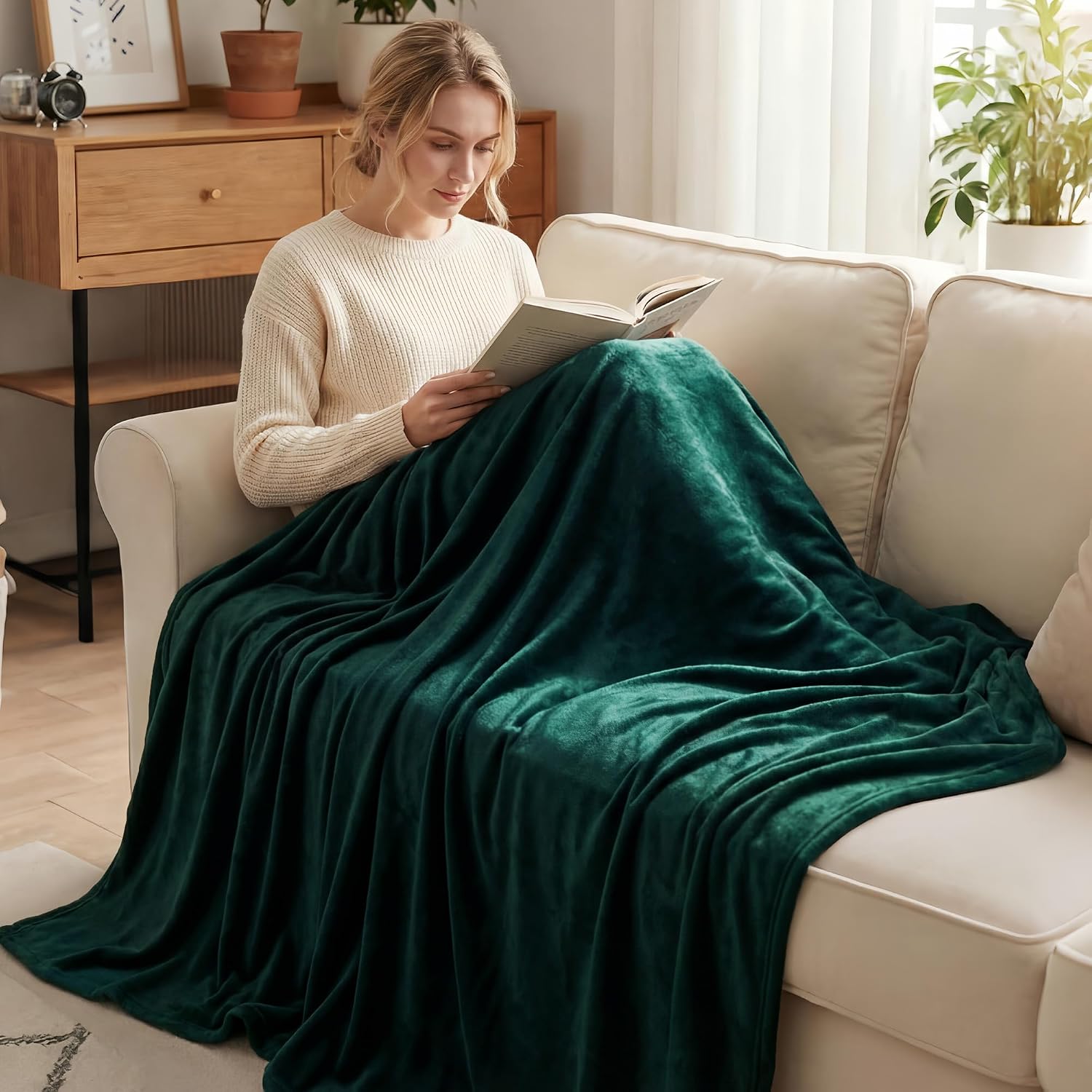 Thumbnail 1 de Fleece blanket 230x168 cm double, forest green