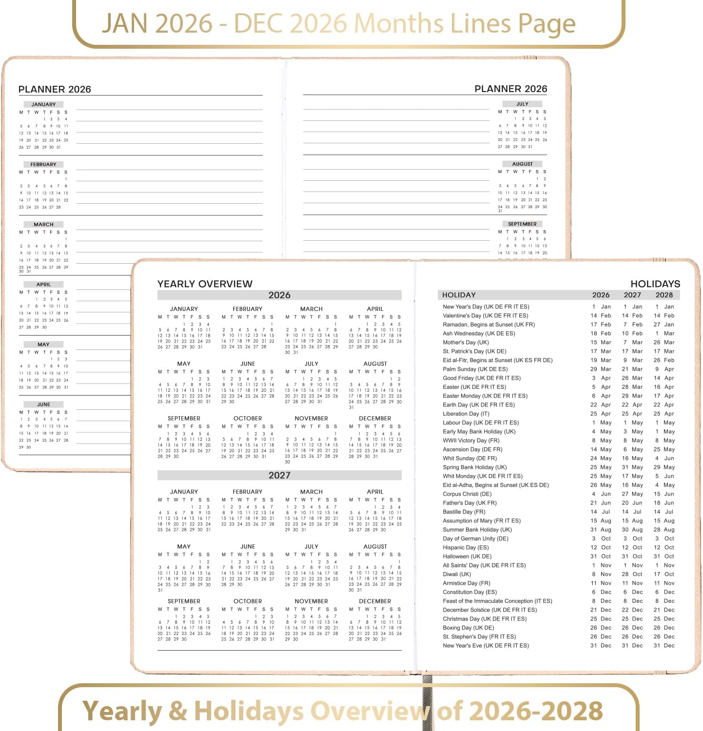 Thumbnail 3 de Indeme Diary 2026 A5 day‑per‑page planner 📔