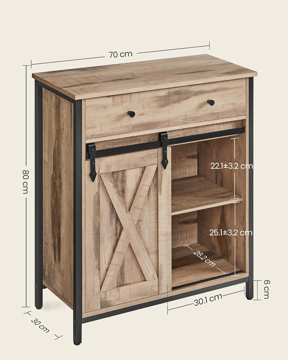 Detalle de VASAGLE Daxton Collection LSC100B50 Storage Cabinet with Adjustable Shelf