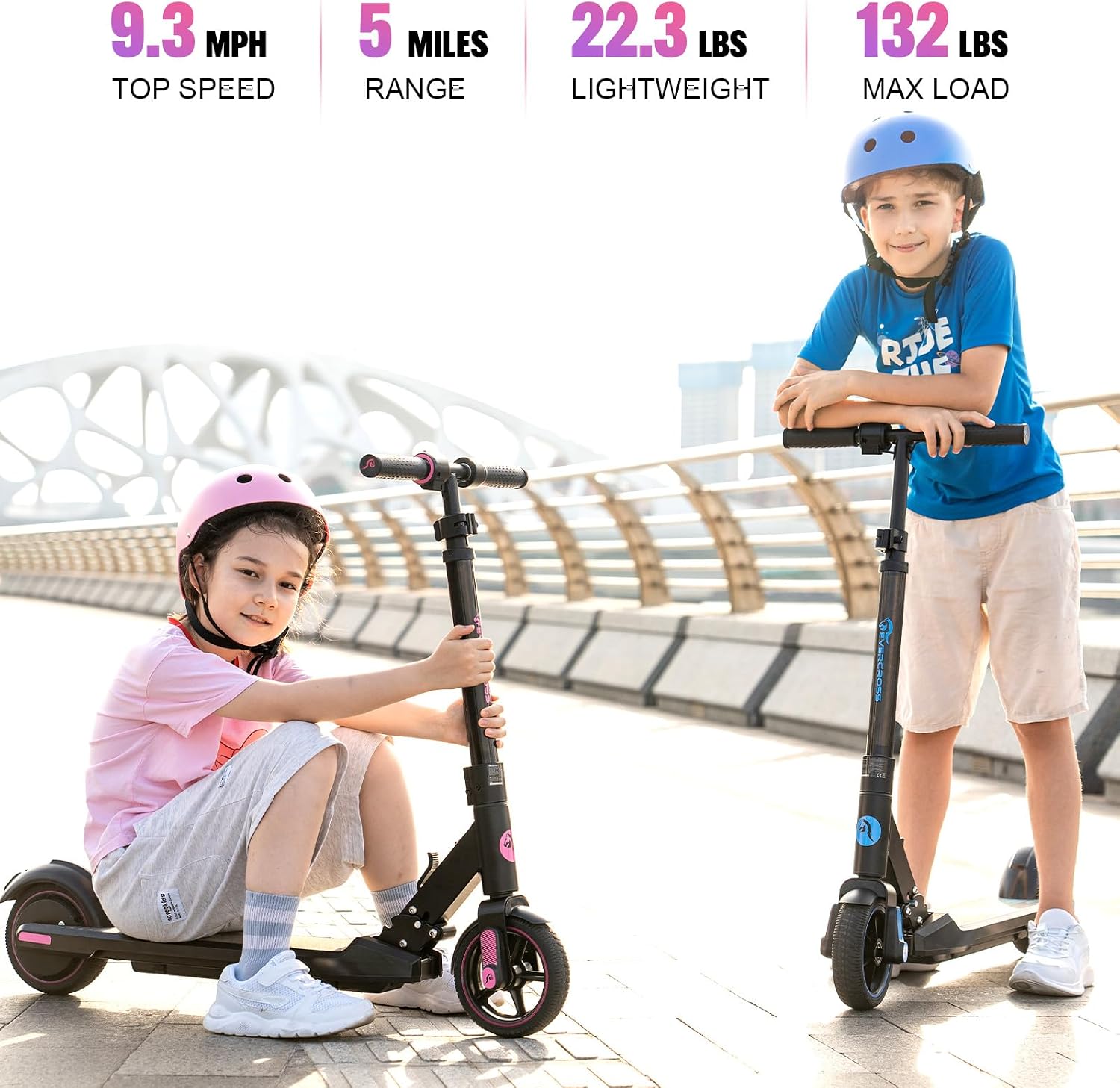 Detalle de EVERCROSS EV06C kids electric scooter 15 km/h