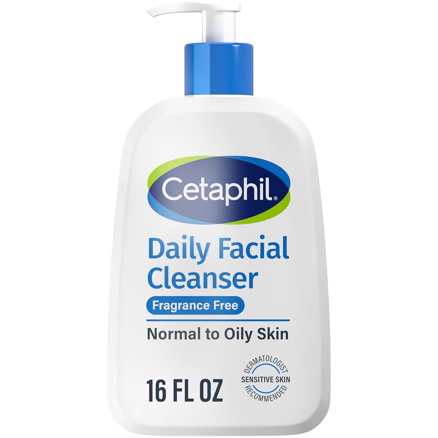 Cetaphil Face Wash Daily Facial Cleanser for Sensitive, Combination to Oily Skin (Fragrance Free) 16 oz