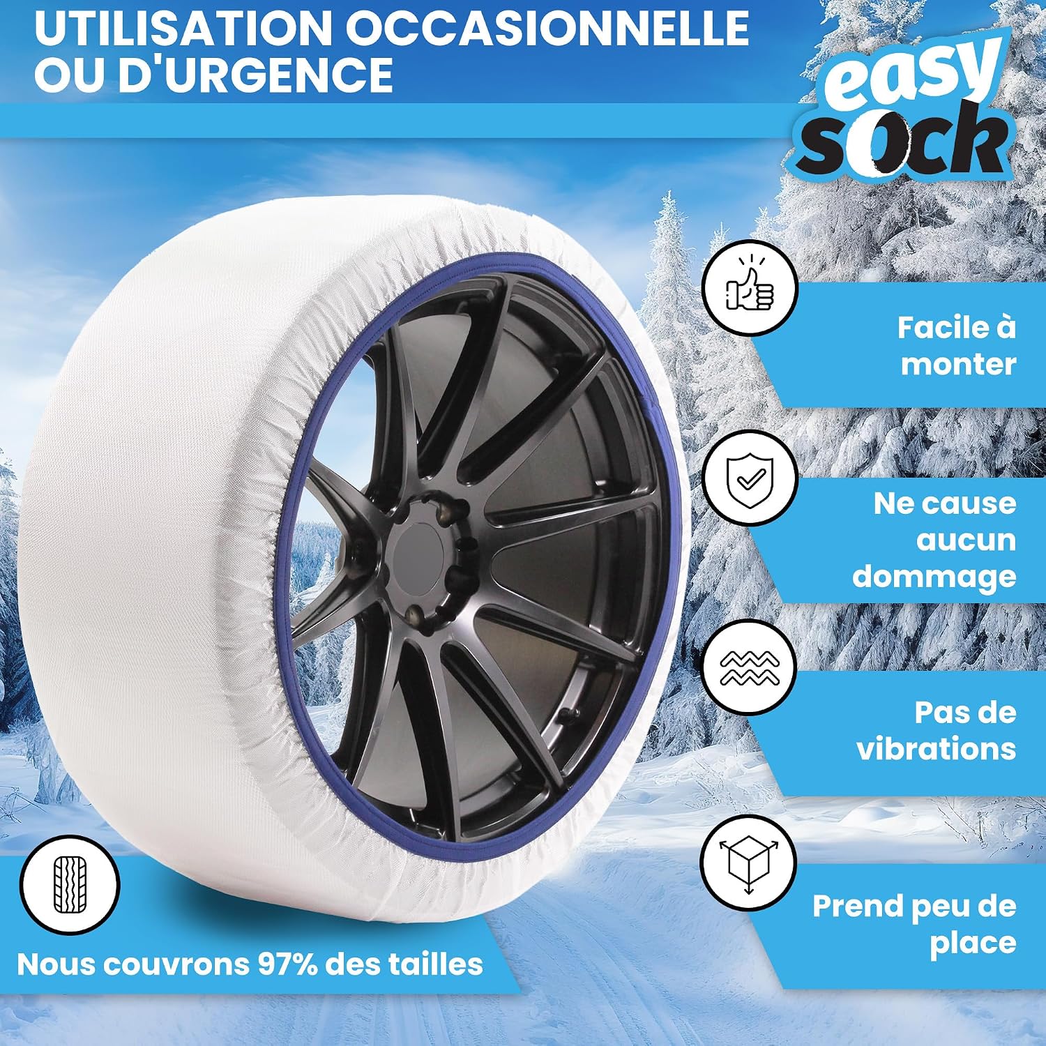 Thumbnail 2 de Easysock EASYSOCKS.L Chaîne Neige Textile, Taille L