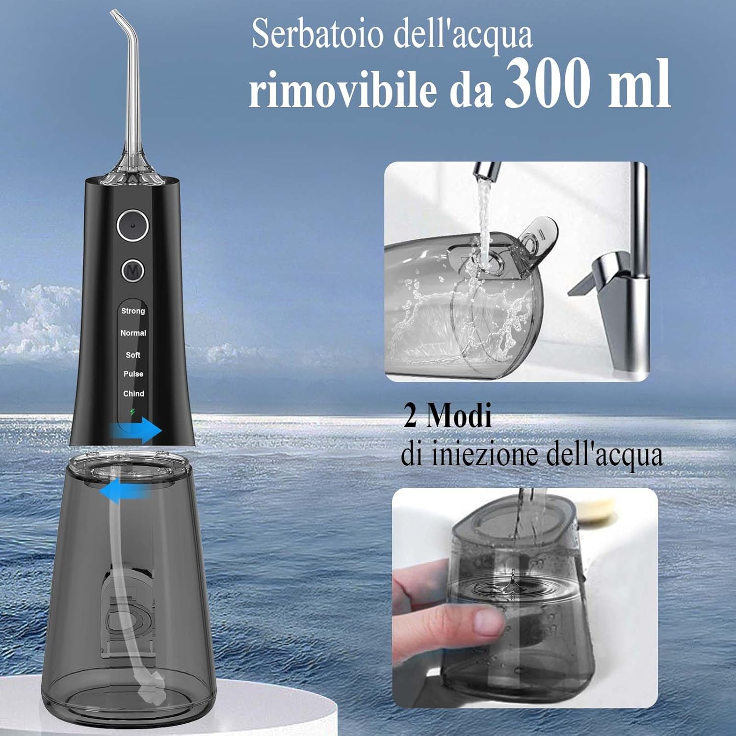 Detalle 2 de SURFOU Idropulsore dentale portatile, irrigatore orale da viaggio