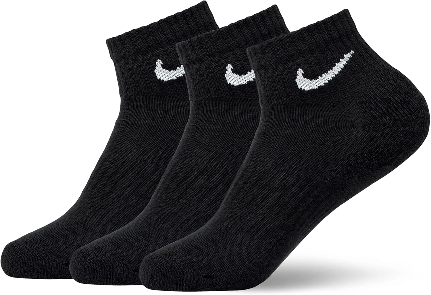 Detalle de Nike Everyday Cushioned Calzini, Nero (Black/White) – Set di 3 paia per Uomo