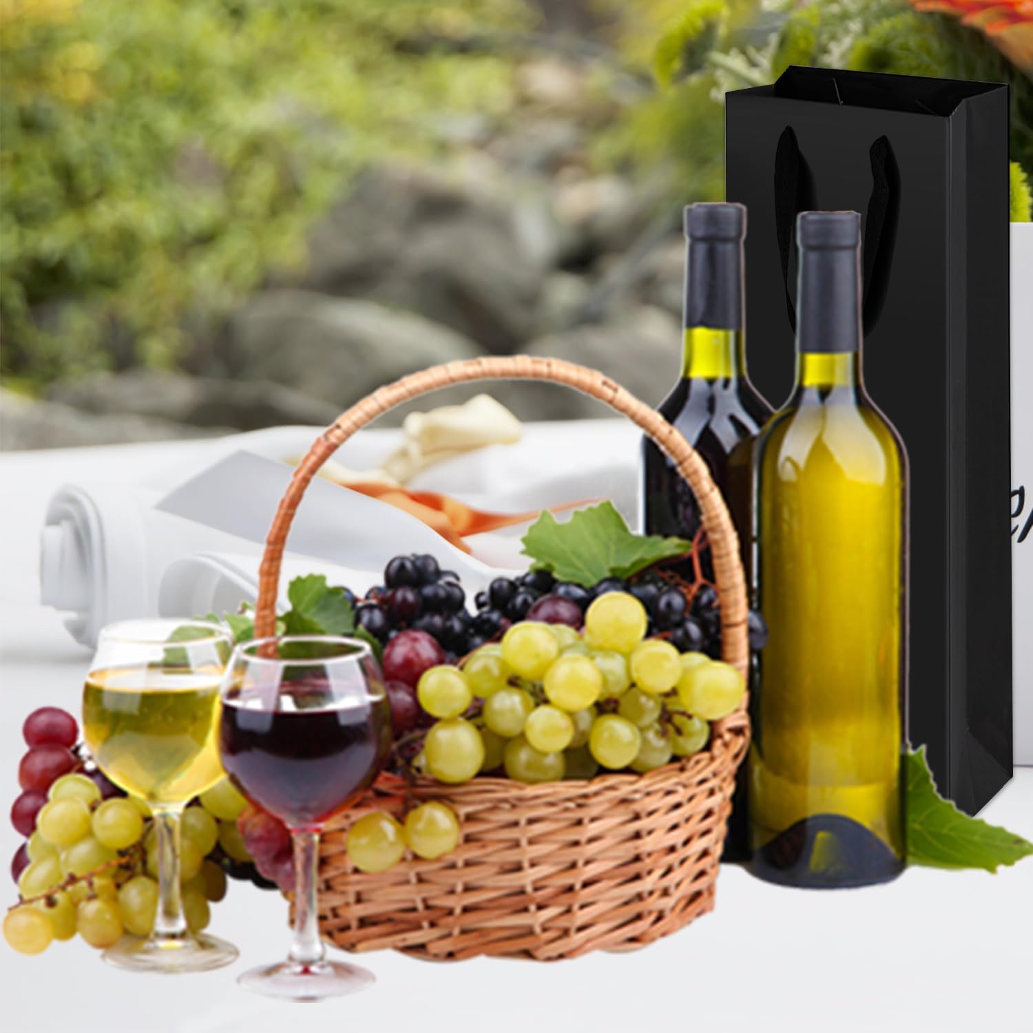 Thumbnail 6 de TACHIO 12 Pcs Wine Gift Bags 11x9x35cm