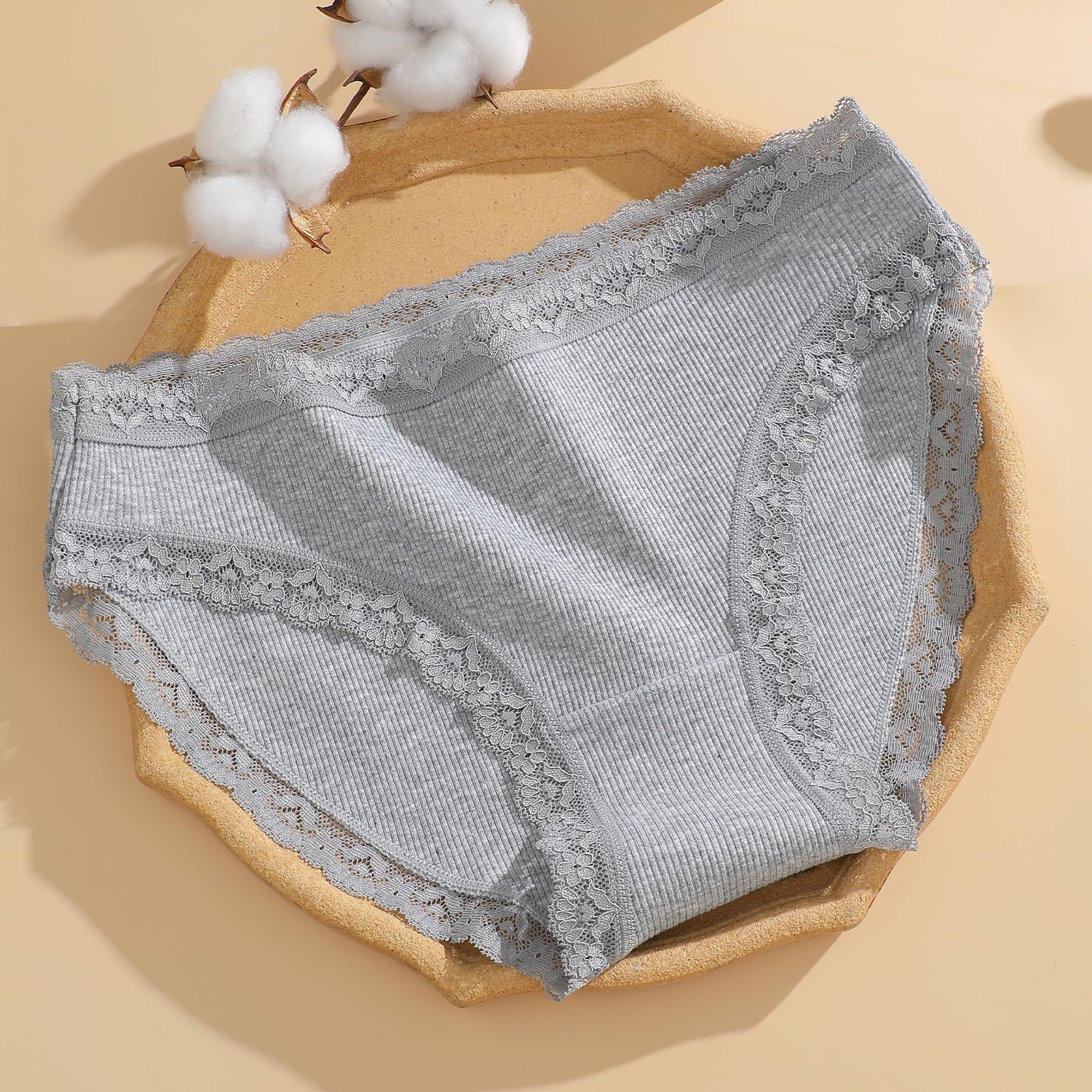 Thumbnail 2 de ALL OF SHE Mutande Donna in Cotone con Pizzo, confezione da 5 slip (taglie S-2XL)