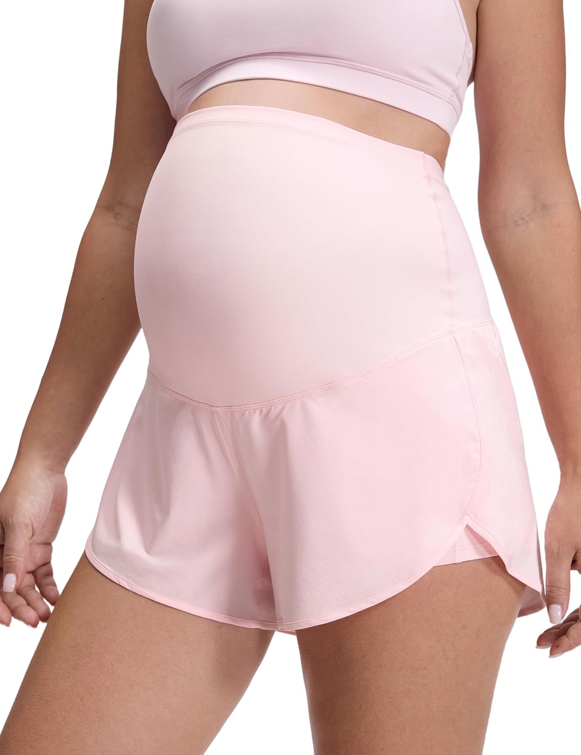 Detalle de CRZ YOGA Womens 2 in 1 Maternity Workout Shorts 3’’ – Over Bump, With Pocket