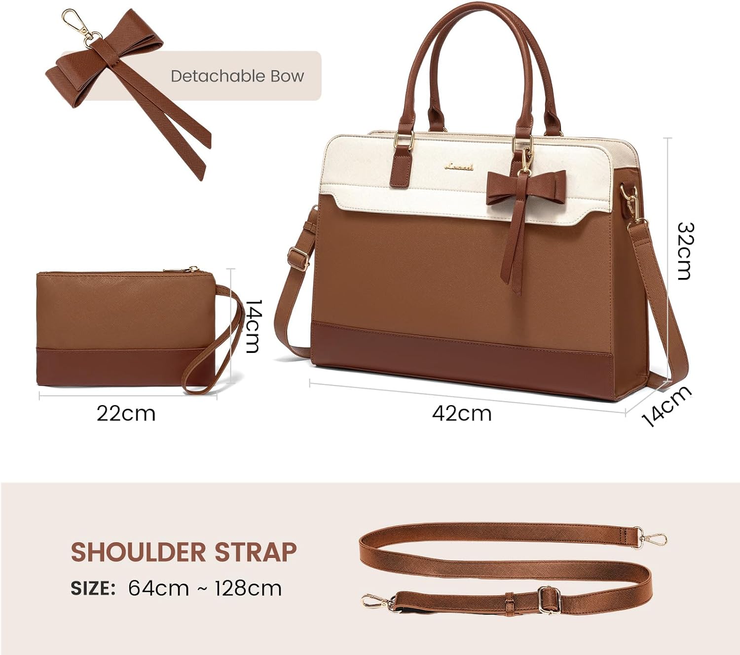Detalle 1 de LOVEVOOK 15.6-inch Laptop Handbag for Women