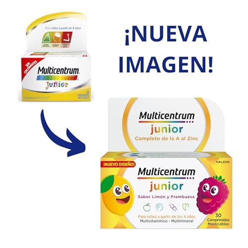 Detalle 2 de Multicentrum Junior Multivitamínico Infantil sin Gluten, 30 comprimidos – Para niños a partir de 4 años