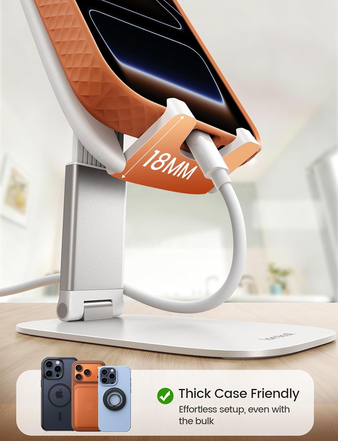 Detalle de Lamicall Foldable Cell Phone Stand, White