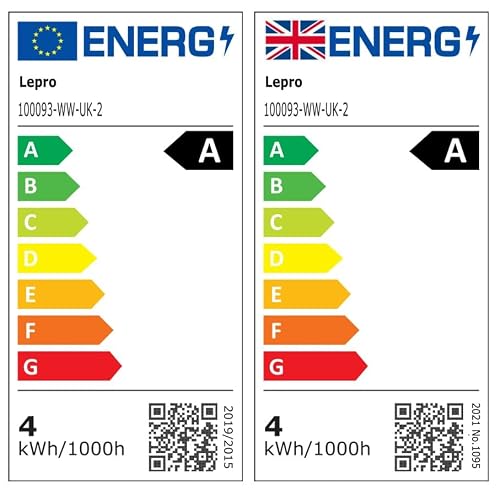 Thumbnail 9 de Lepro Bayonet Light Bulb A-Rated, 3.8W (60W), 806lm, Warm White – Pack of 2