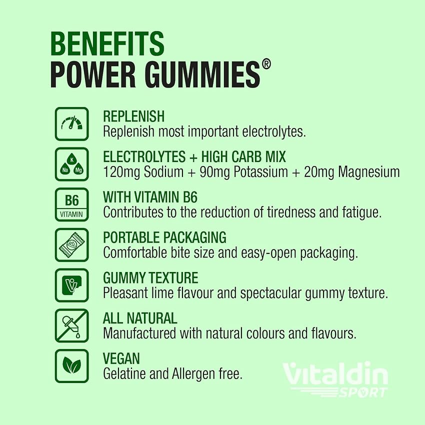 Detalle 2 de VITALDIN SPORT Power Gummies Electrolytes 30 bites 🍬