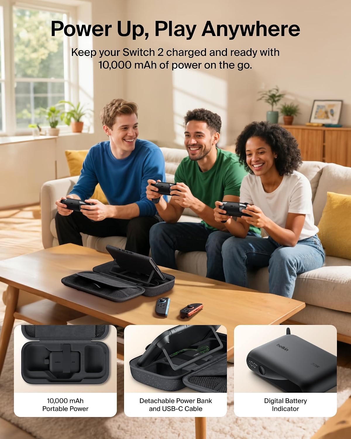 Detalle 1 de Belkin Gaming Nintendo Switch 2 Charger Case