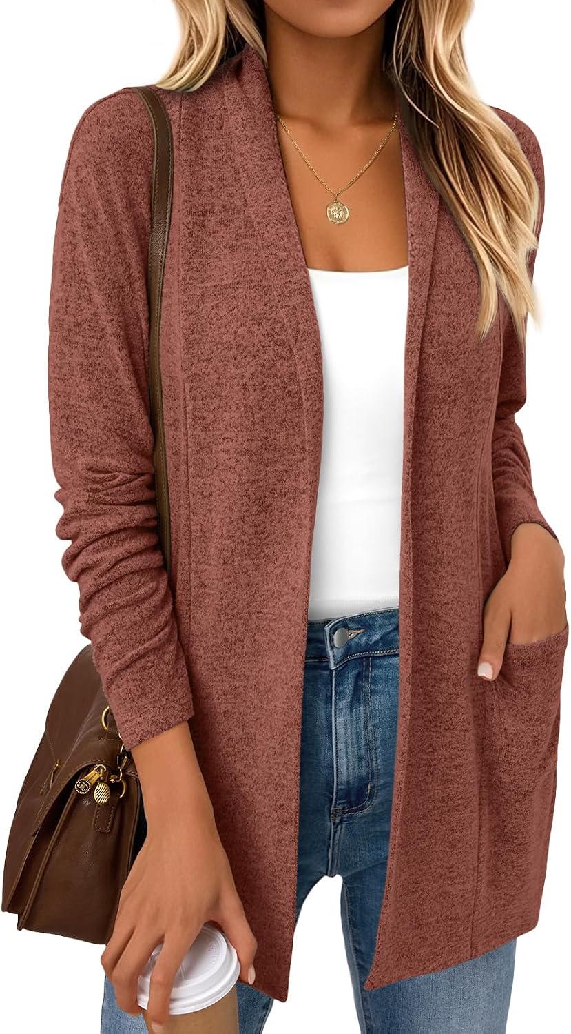 Thumbnail 6 de LILLUSORY Women’s Lightweight Cardigan Sweater with Pockets — Open Front, Versatile Fall Layer
