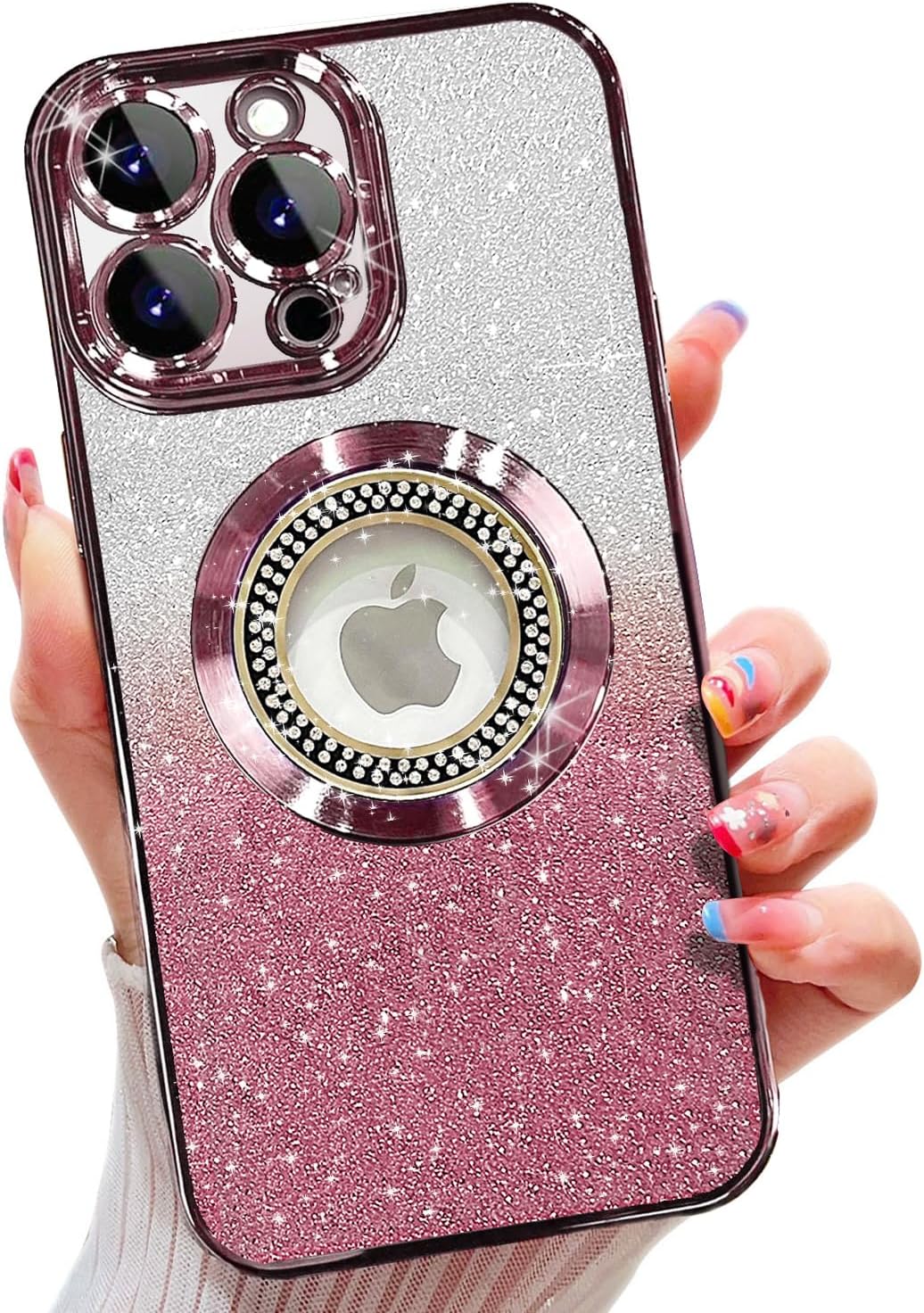 Detalle de Misscase Glitter for iPhone 13 Pro Magnetic Case – Pink