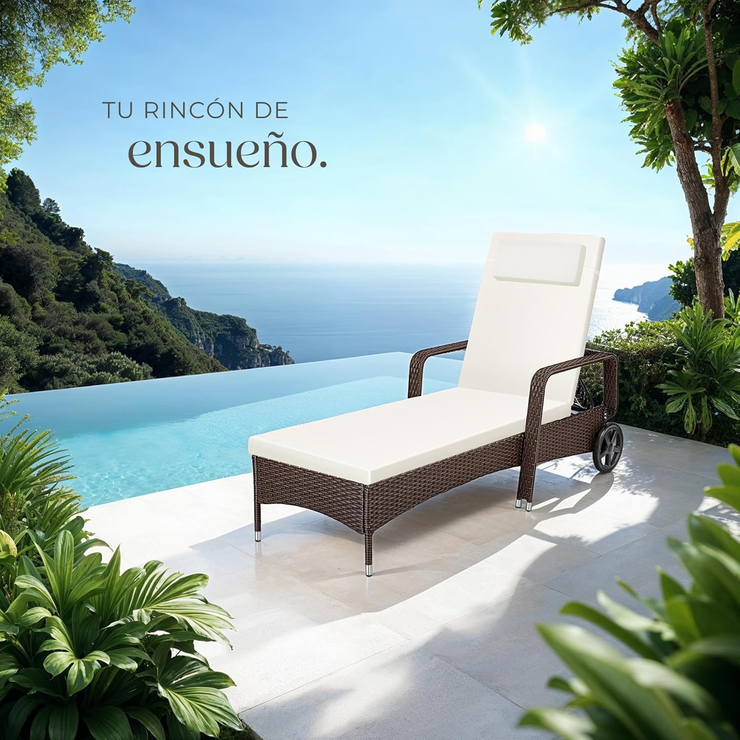 Thumbnail 1 de tectake Tumbona Chaise Longue 6 posiciones