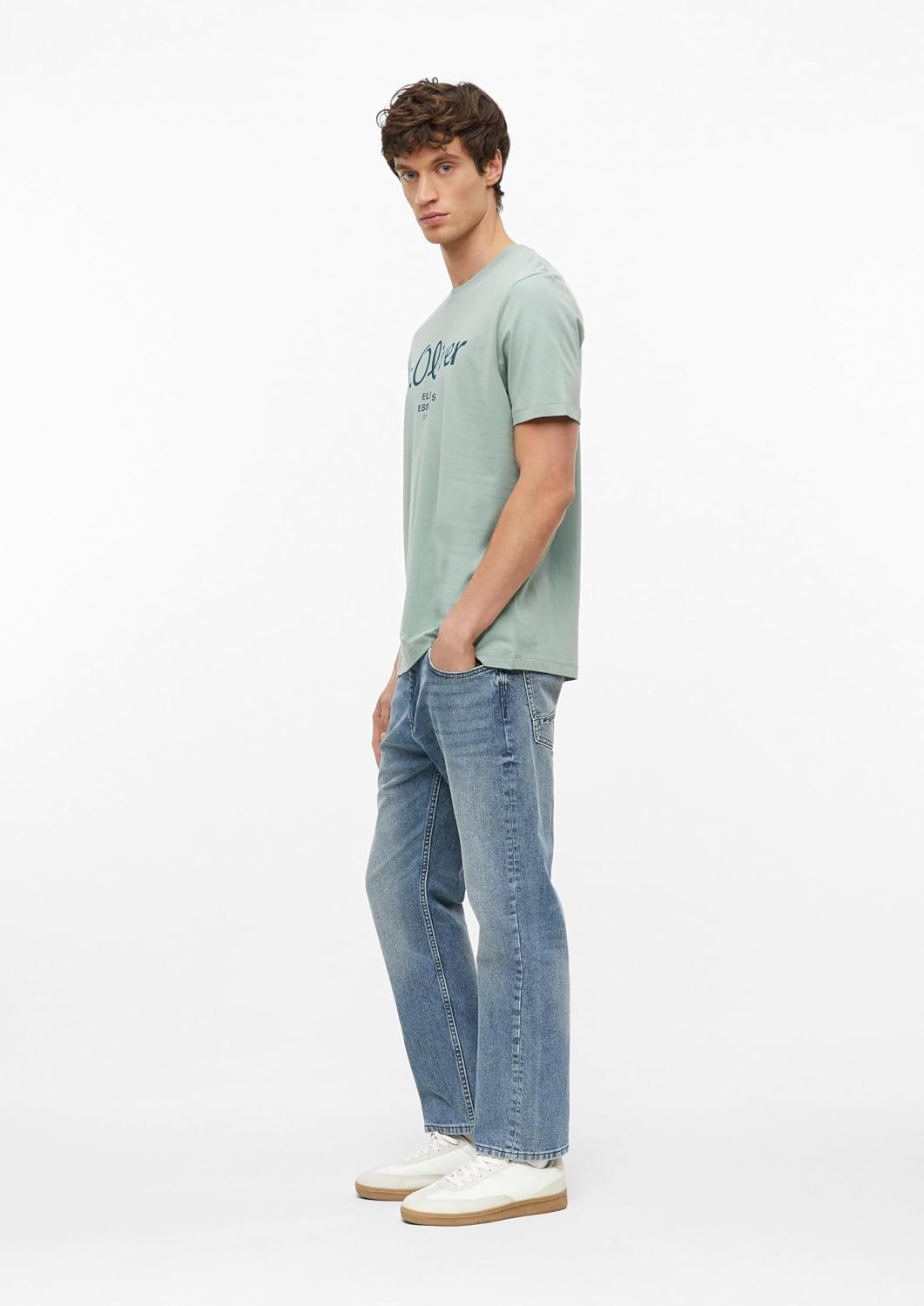 Detalle 2 de s.Oliver Baumwoll-T-Shirt mit Logo-Print – 100% Baumwolle, Regular Fit