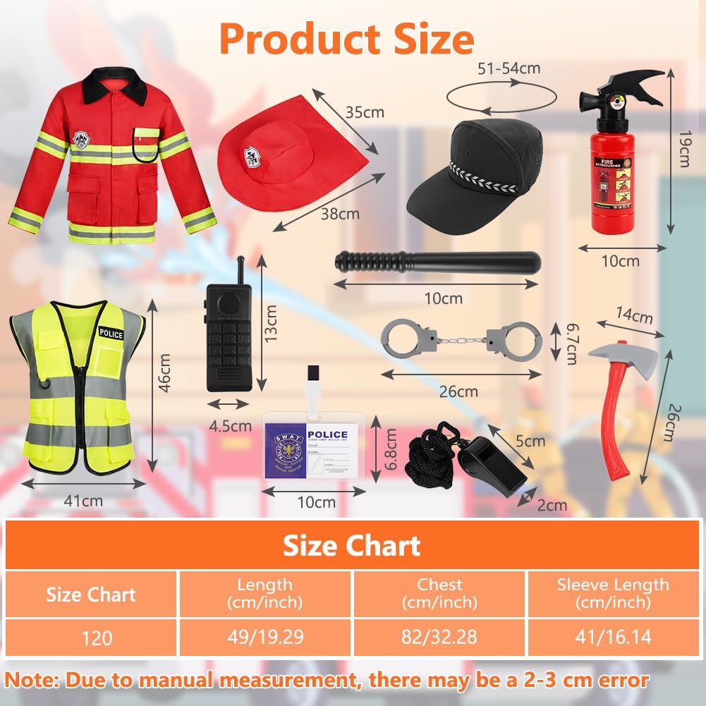 Thumbnail 1 de Alaoo Costume de Pompier et Policier – Set 5 pièces pour enfant