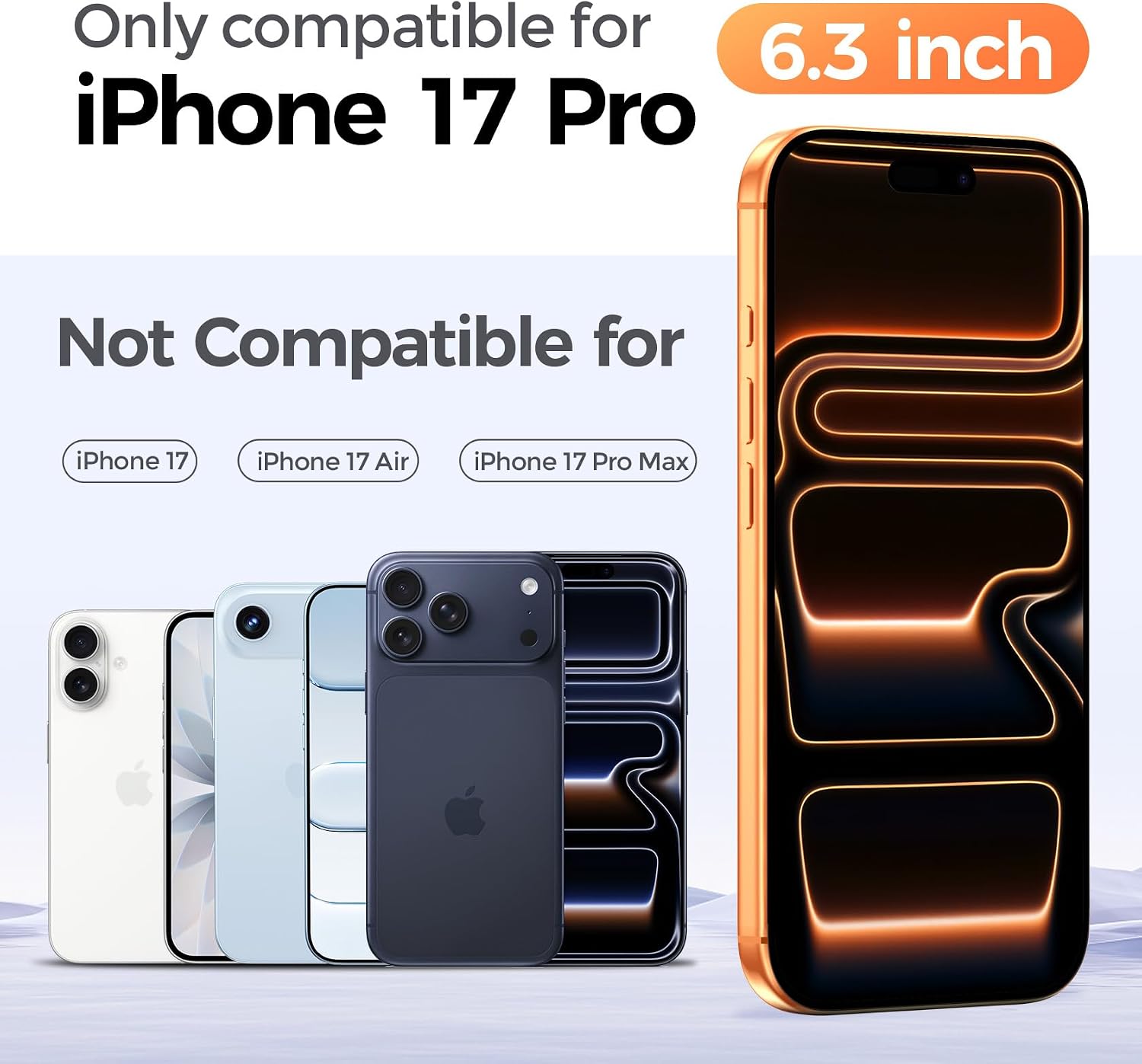Detalle 2 de Niphabe 3 Pack Privacy Screen Protector for iPhone 17 Pro 6.3 inch (with 3 Camera Lens Protectors)