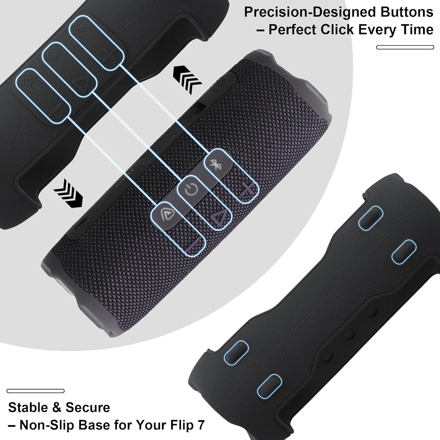 Thumbnail 3 de Khanka Silicone Protective Case for JBL Flip 7 with Detachable Shoulder Strap