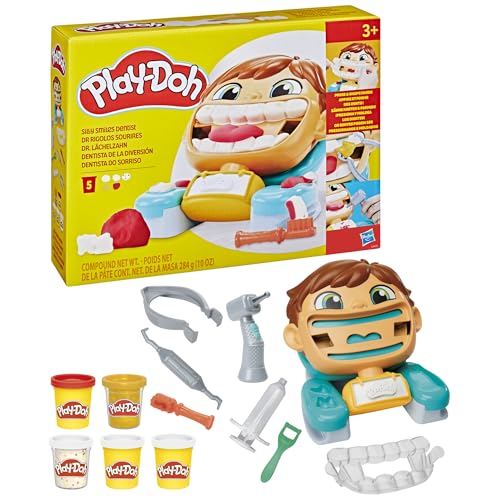 Detalle 2 de Play-Doh Dentista de la diversión con 7 accesorios y 5 botes de plastilina