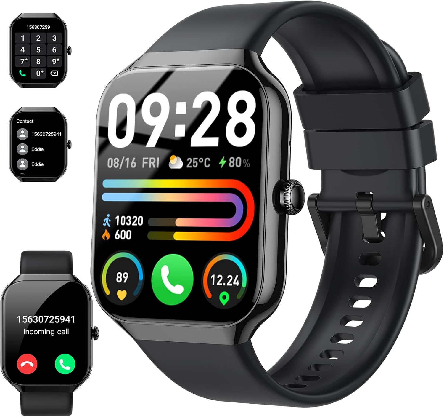 Detalle de Motast P99 Smart Watch for Men and Women – 1.96" HD Display, 110+ Sport Modes, IP68 Waterproof
