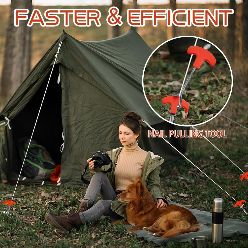 Thumbnail 6 de 10 Stück drehbare Schraub-Zeltheringe (20 cm) mit Gewinde – Camping & Outdoor Bodenzubehör