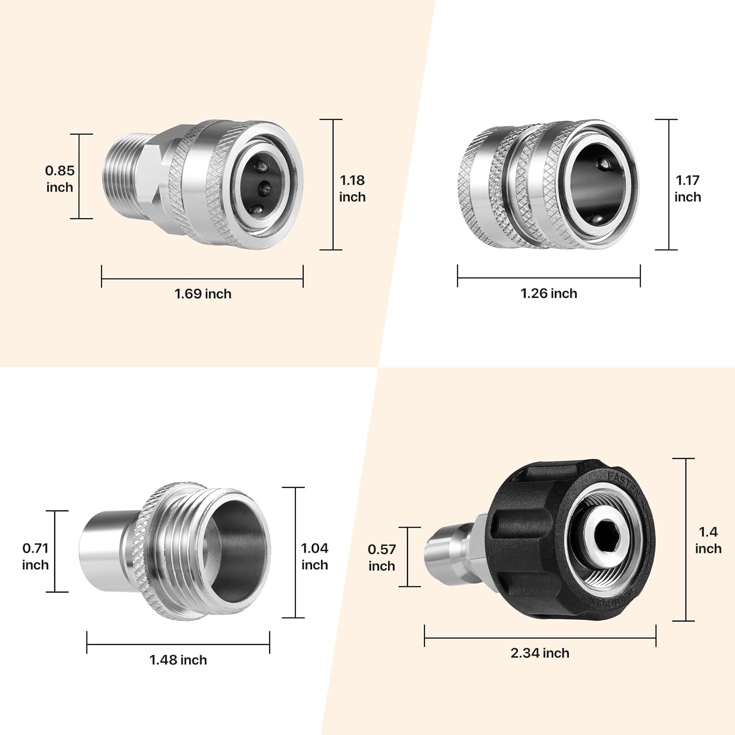Detalle 2 de Twinkle Star TWIS3834GM-S Pressure Washer Adapter Set, 8 Sets, 5,000 PSI